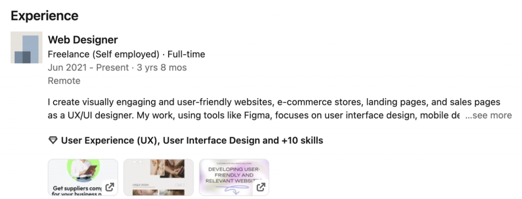LinkedIn Work Experience Section: how to fill it up
