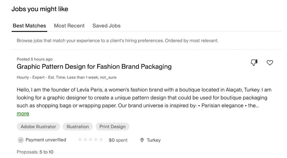 поиск работы на upwork